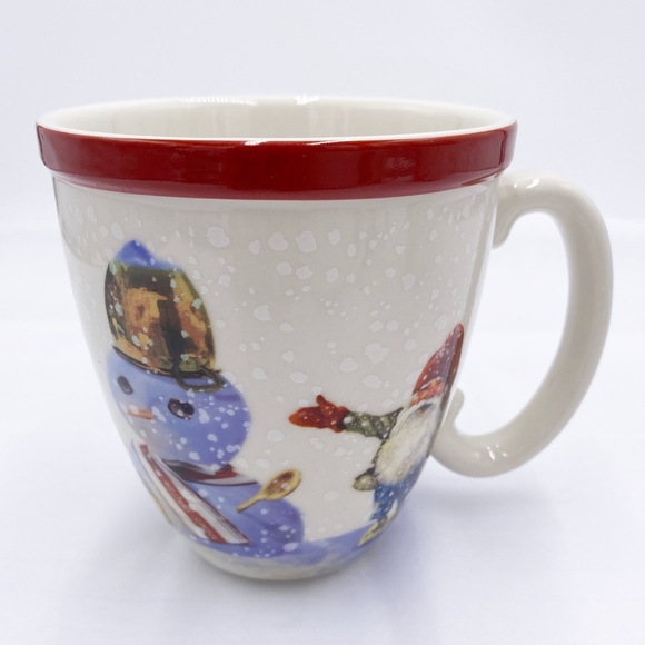 Williams Sonoma Nordic Elf Christmas Mugs Holiday Snowman Set of 4 - Picture 8 of 10